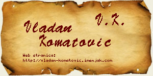 Vladan Komatović vizit kartica